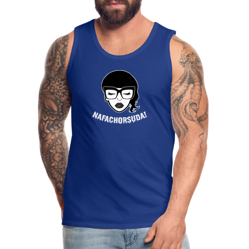 Nafachorsuda! Weiße Schrift "Männer" Tank Top - Königsblau