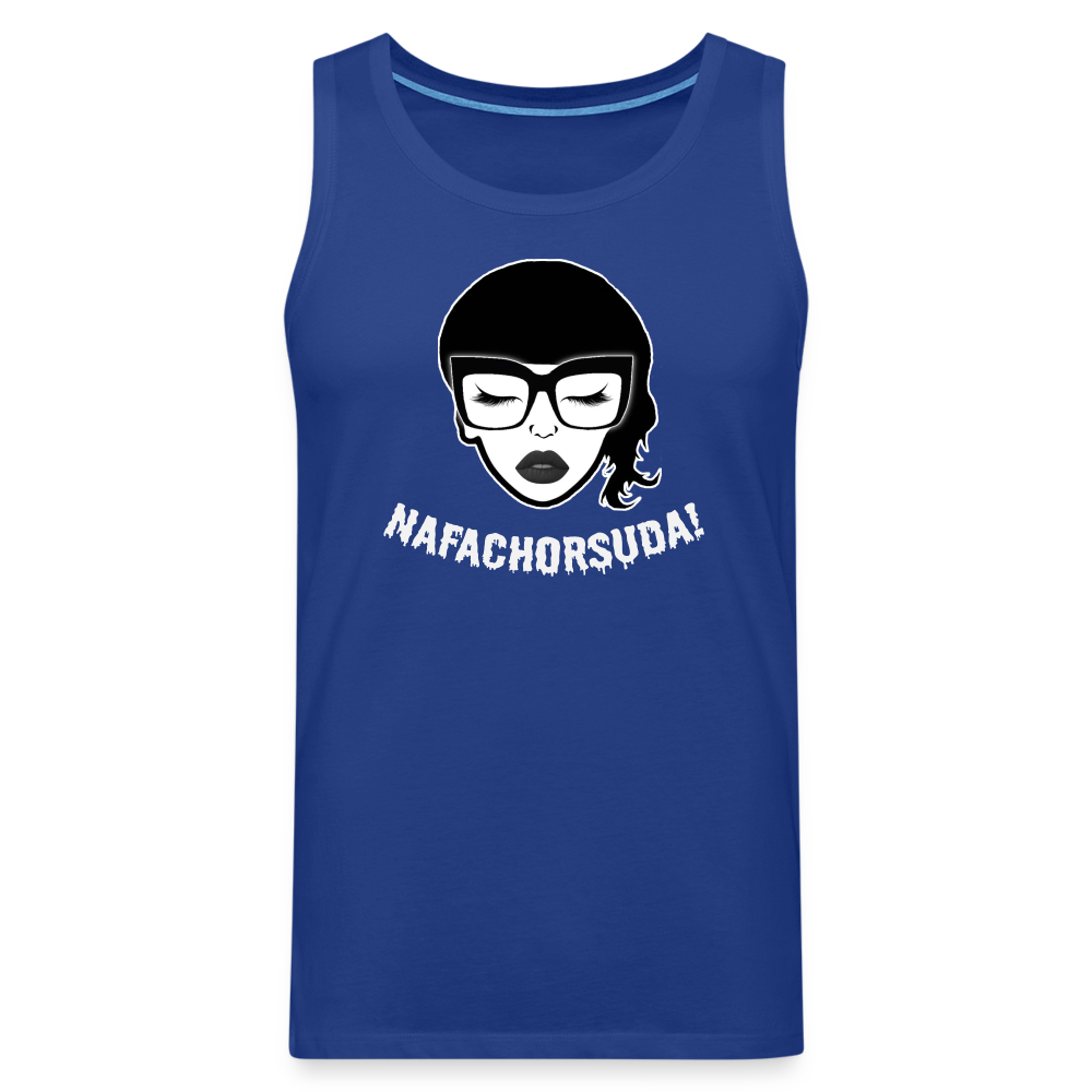 Nafachorsuda! Weiße Schrift "Männer" Tank Top - Königsblau