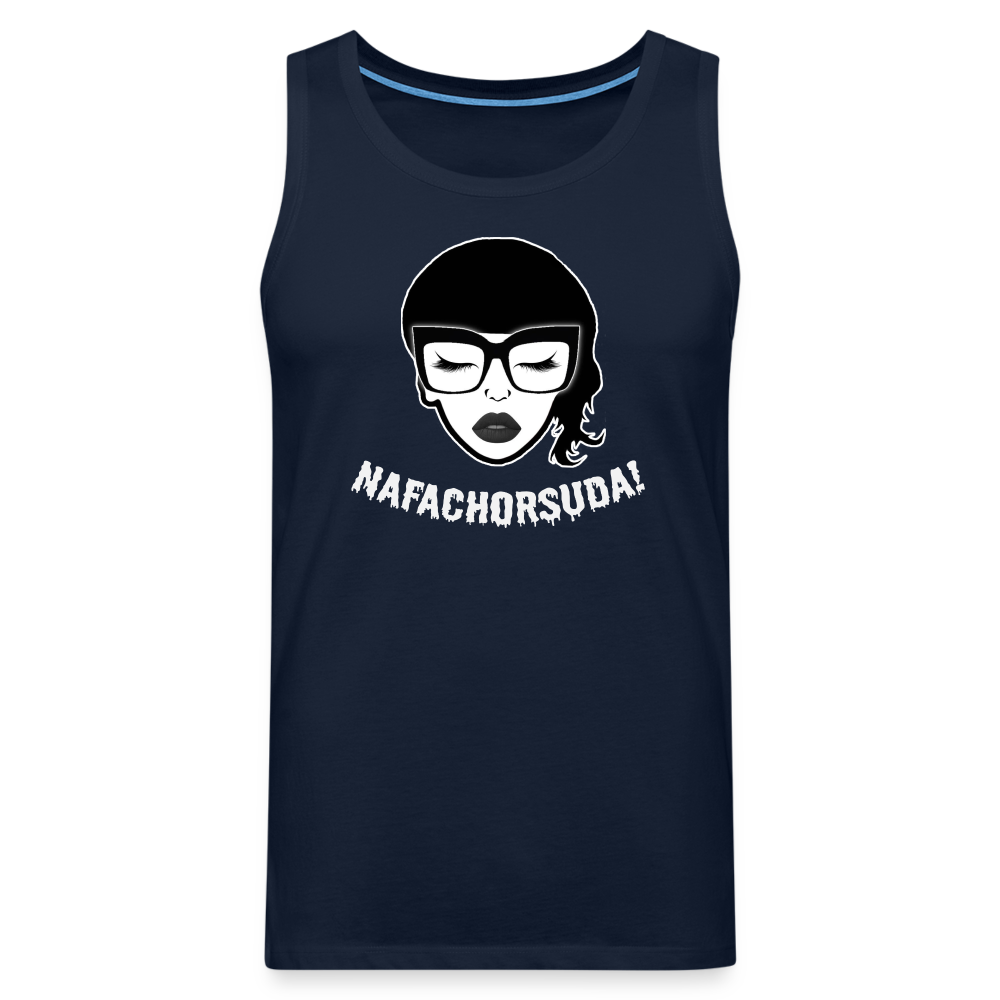 Nafachorsuda! Weiße Schrift "Männer" Tank Top - Navy