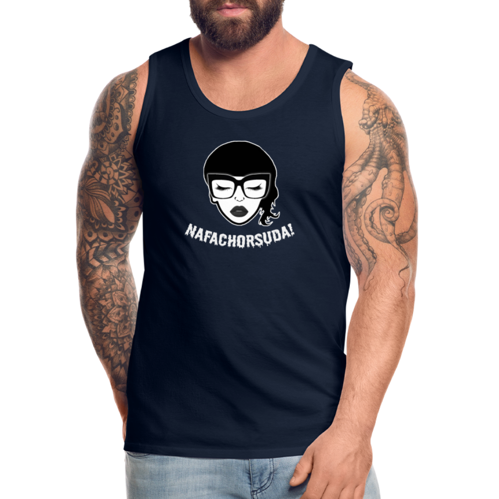 Nafachorsuda! Weiße Schrift "Männer" Tank Top - Navy