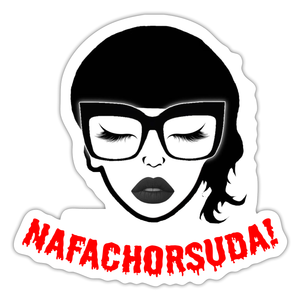 Nafachorsuda! Rote Schrift Sticker (groß) - Mattweiß