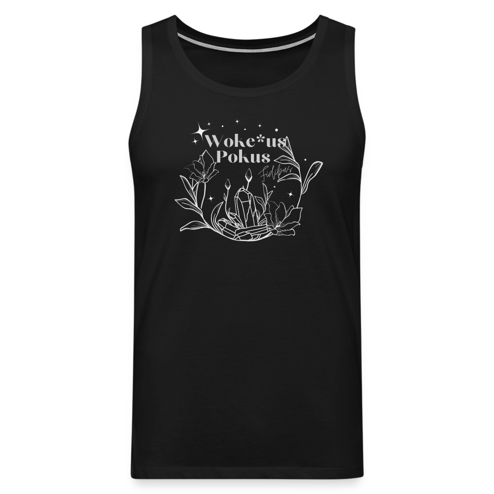 Woke*us Pokus (weiße Schrift) "Männer" Tank Top - Schwarz