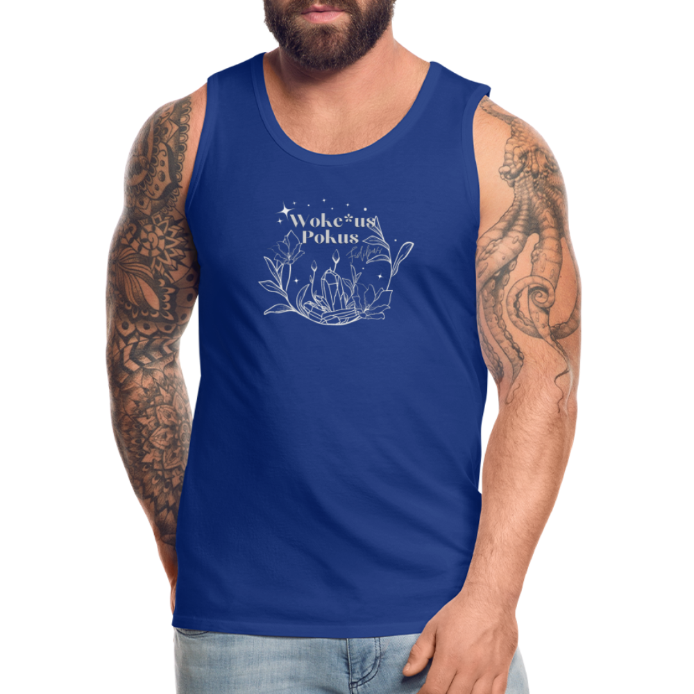 Woke*us Pokus (weiße Schrift) "Männer" Tank Top - Königsblau