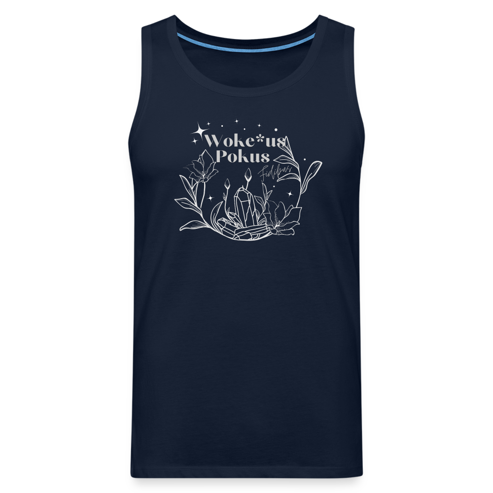 Woke*us Pokus (weiße Schrift) "Männer" Tank Top - Navy